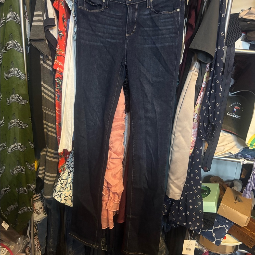PAIGE Dark Blue Skyline Straight Leg Jeans 33L